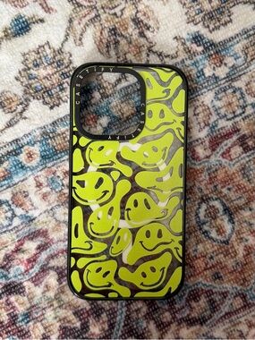 Casetify Neon Lime Smiley iPhone Case - Neon Yellow iphone 15 pro